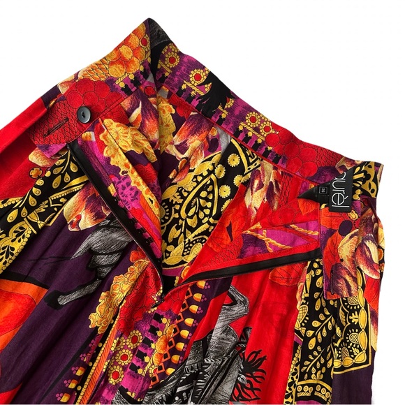 LAURÈL by ESCADA Vintage Vibrant Equestrian Maxi A-Line Skirt Size 2 - Picture 10 of 11